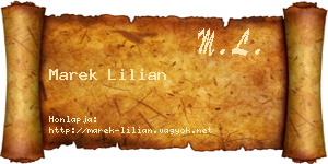 Marek Lilian névjegykártya